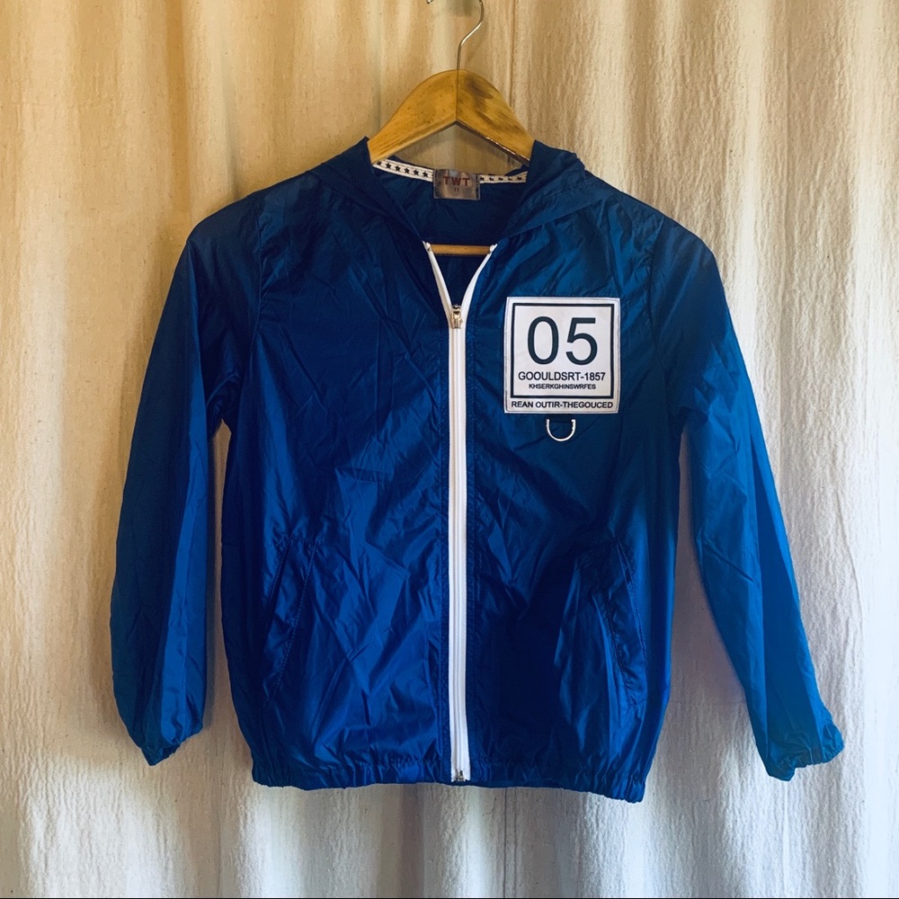 Blue Zip Up Hooded Windbreaker “Babe You Got This”